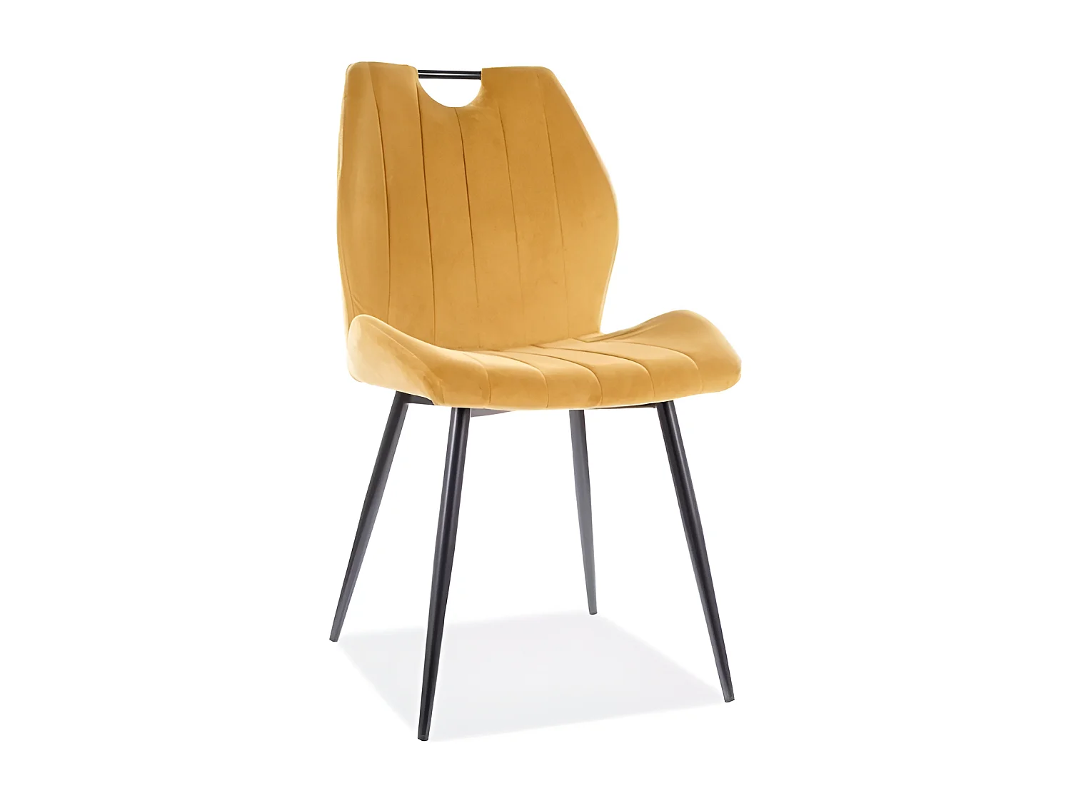 Chaise Arco Velours/Tissu Métal/Noir & Jaune