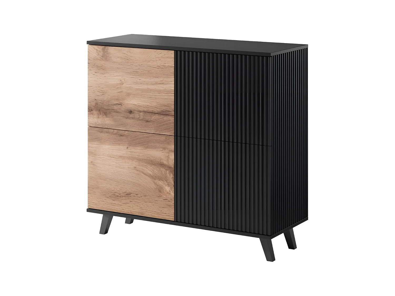 Highboard Swing H/Drehtüren/braun/Schwarz&Braun