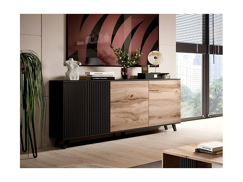 Buffet  Random XL/Portes tournantes/noir&marron