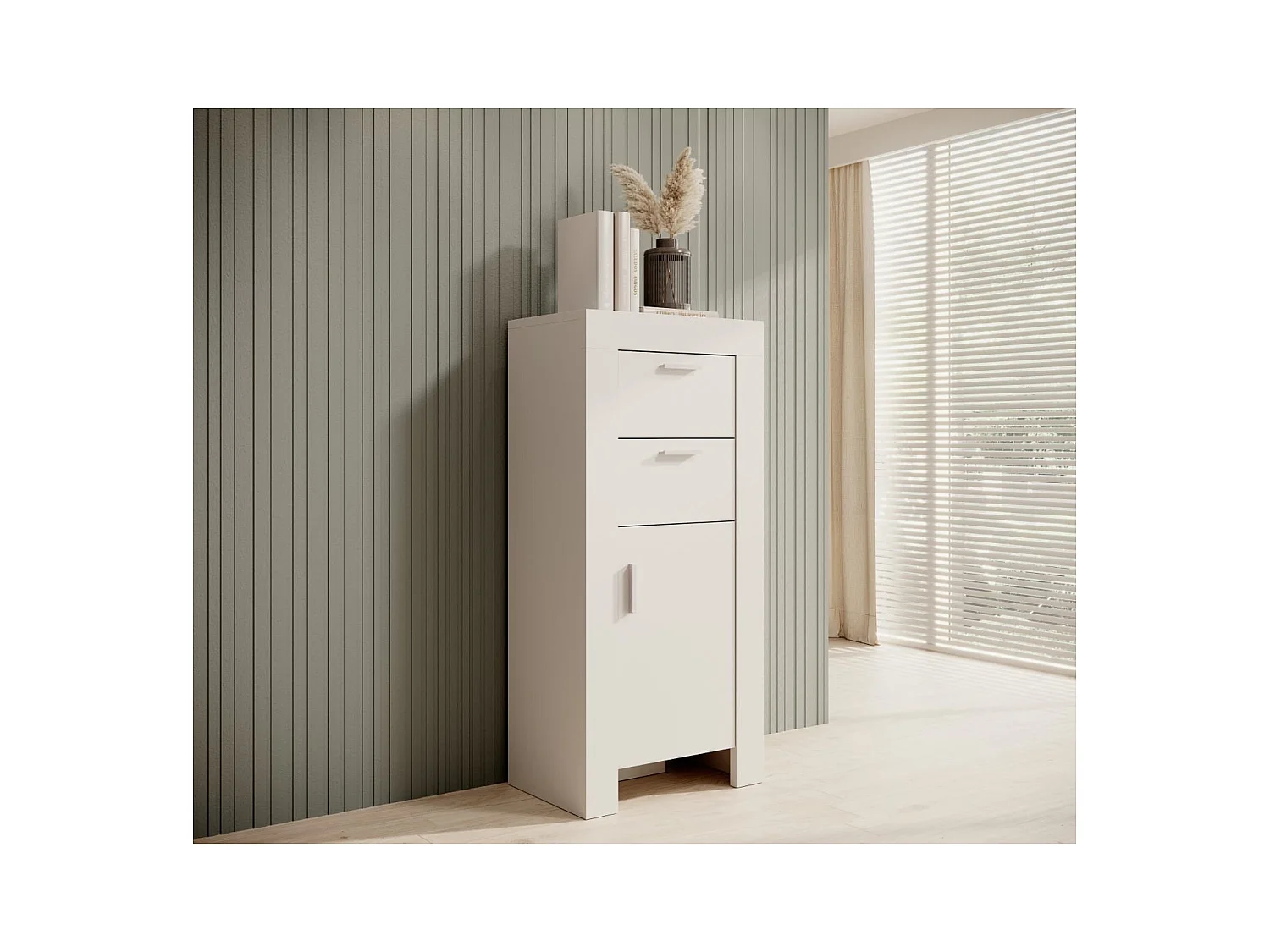 Highboard Kasiro/Drehtüren&Schubladen/Weiss