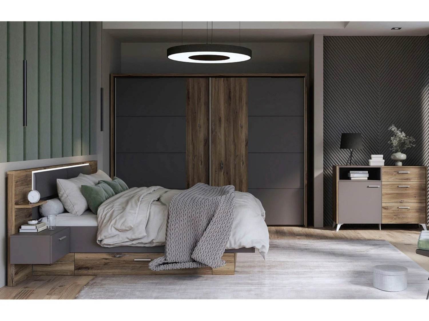 Sideboard Dorina/Schubladen/Braun&Grau