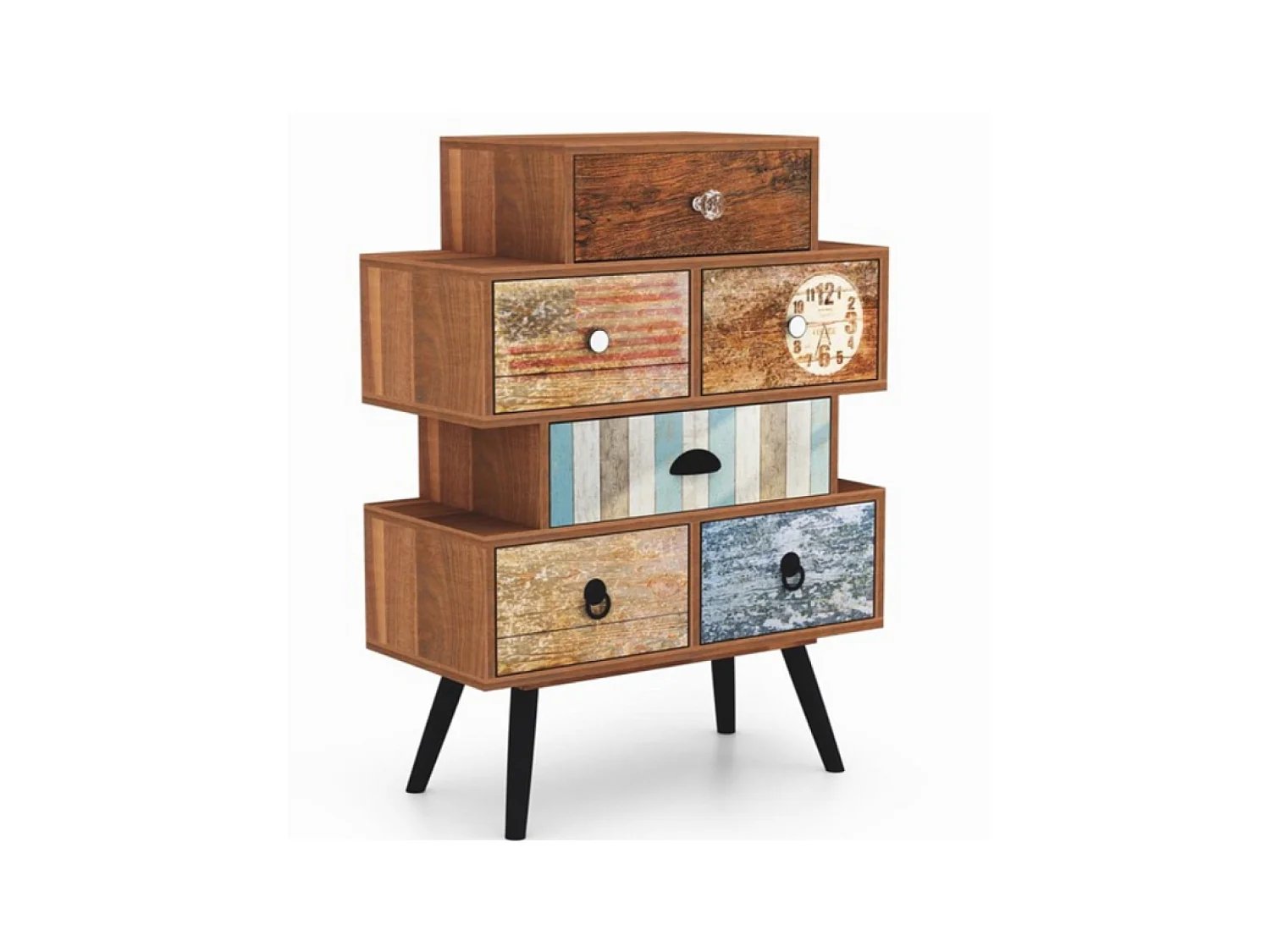 Highboard Mezzo Lux/Tiroirs/brun