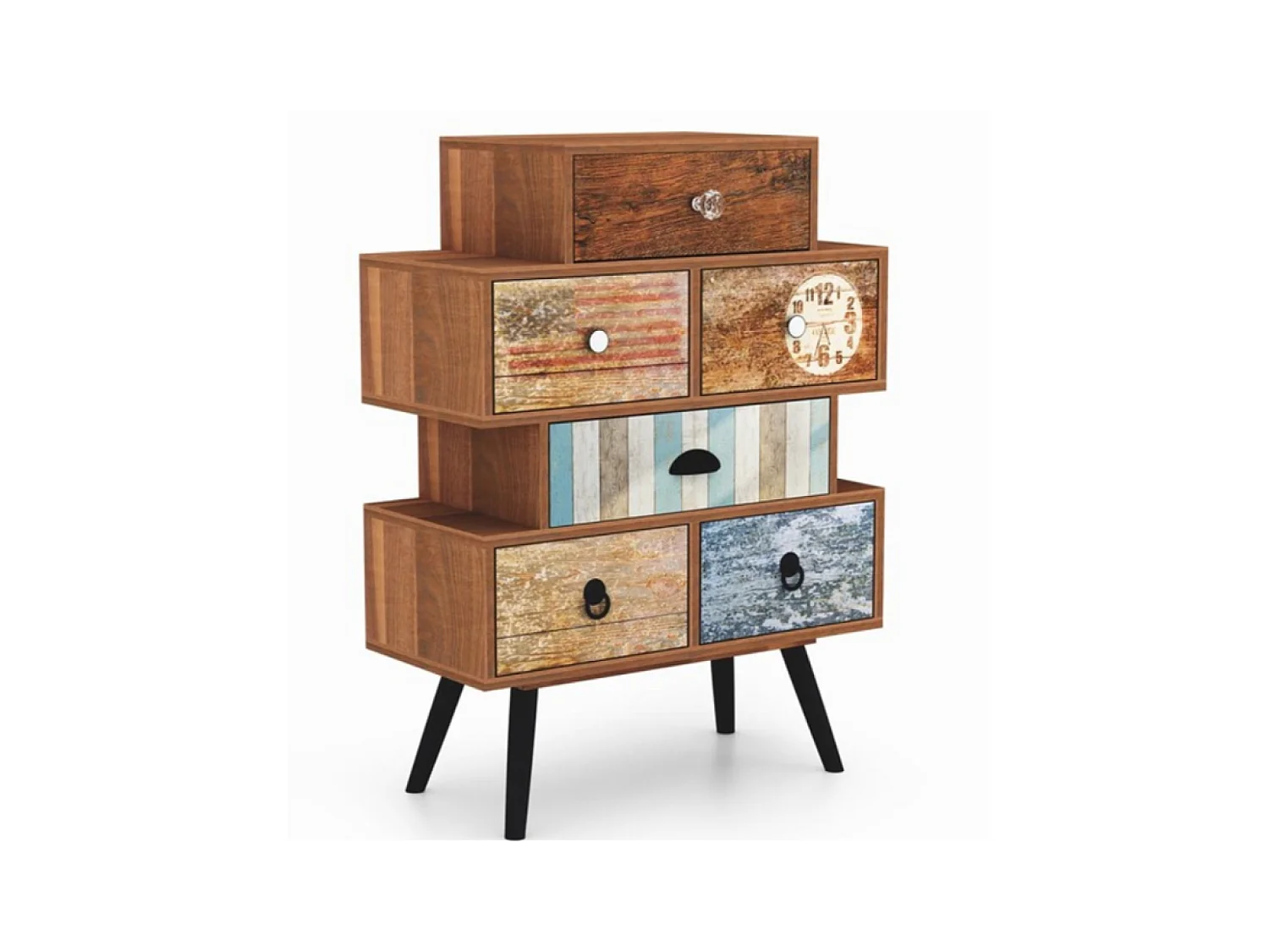 Highboard Mezzo Lux/Schubladen/Braun