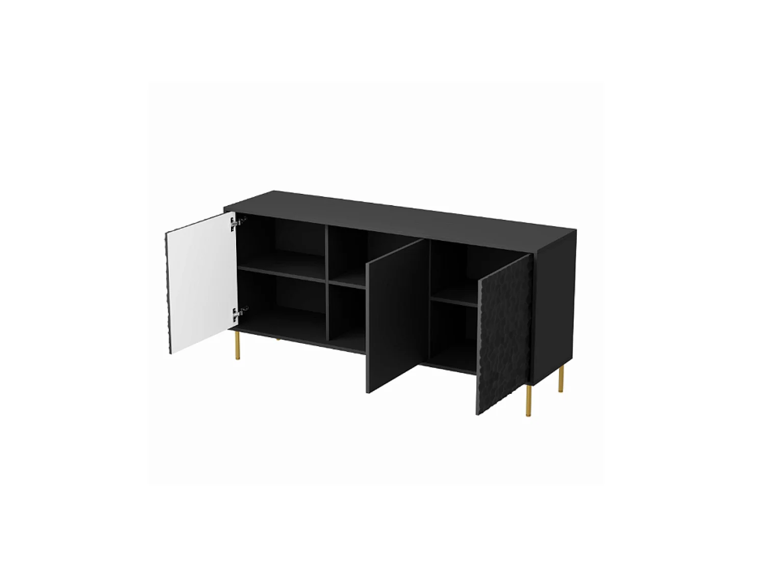 Sideboard Bulet/Drehtüren/Schwarz