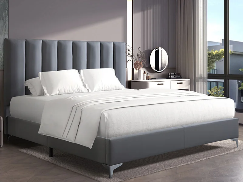 Cama de Casal Classic (Cinza)(200×160 cm)