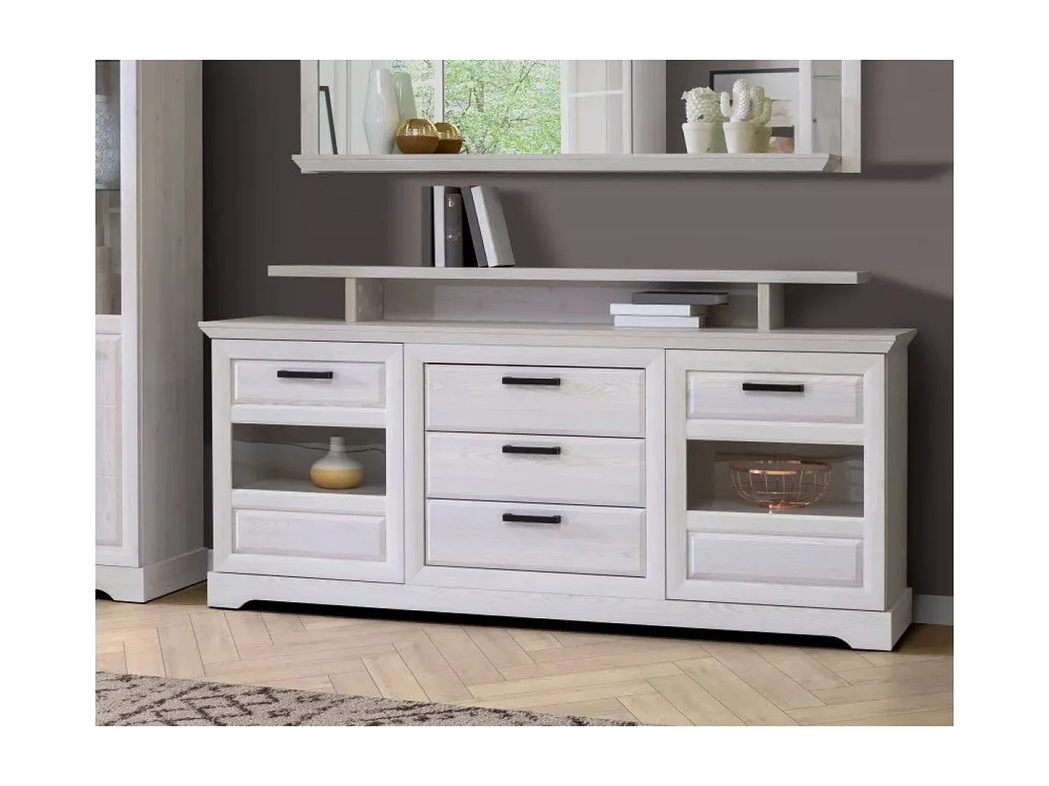 Buffet Cortela Lux/Tiroirs/Blacn