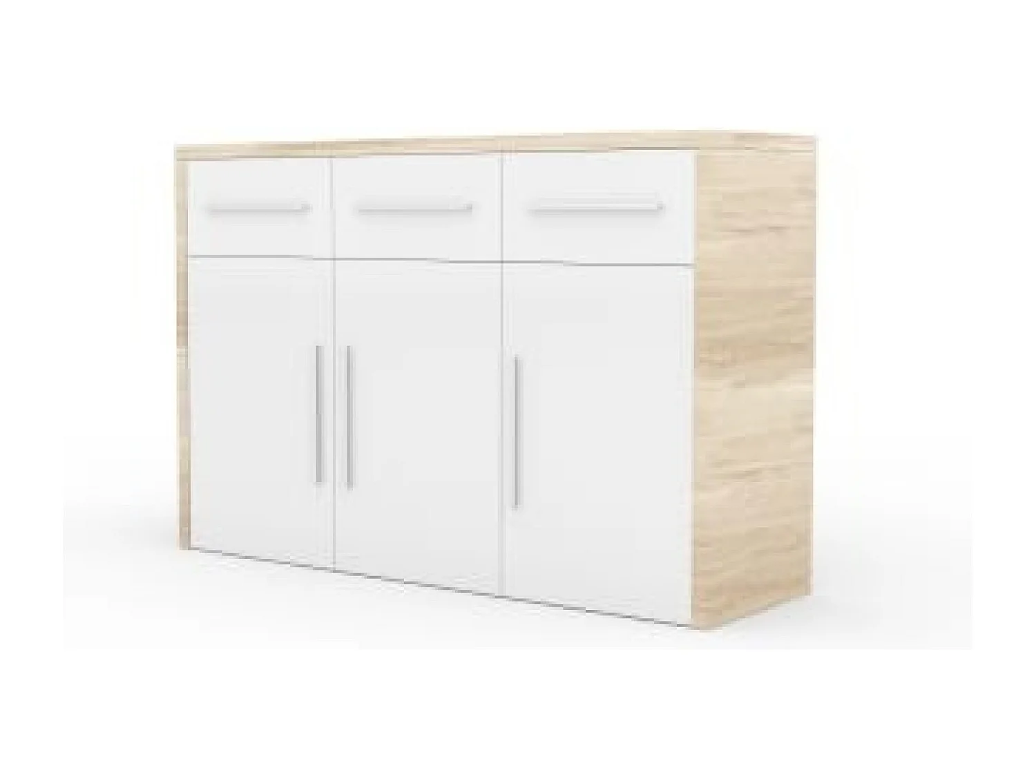 Sideboard Elaria/Drehtüren&Schubladen/Weiss&Braun