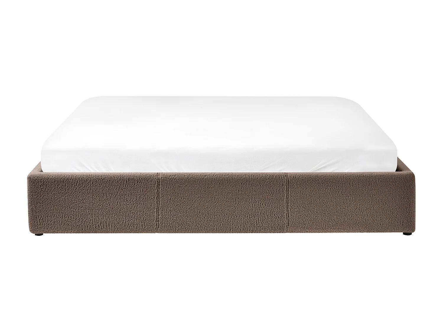 Lit ottoman sans tête de lit Bouclé DINAN 180 x 200 cm Taupe