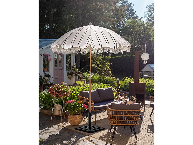Parasol de jardin 155 cm MONDELLO Blanc/noir