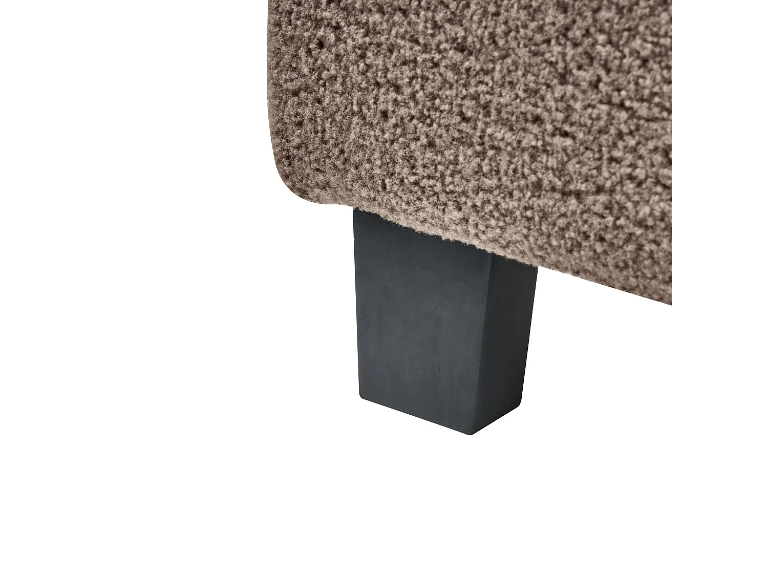 Lit sans tête de lit Bouclé ROANNE 160 x 200 cm Taupe