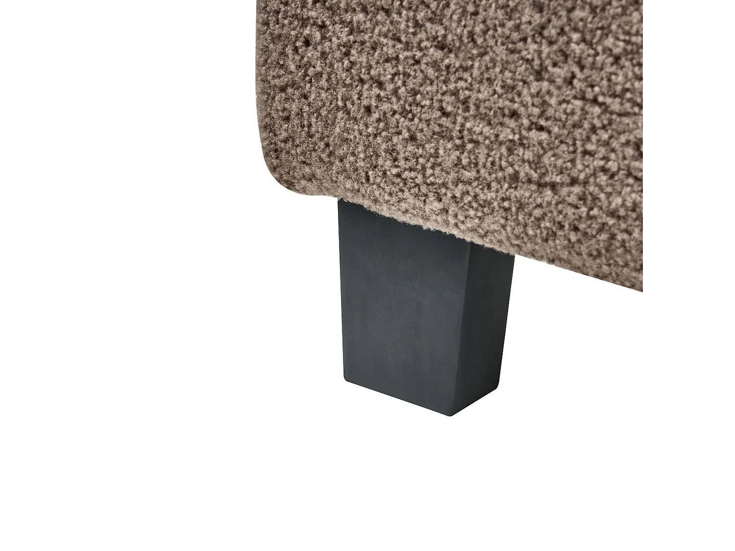 Lit sans tête de lit Bouclé ROANNE 90 x 200 cm Taupe