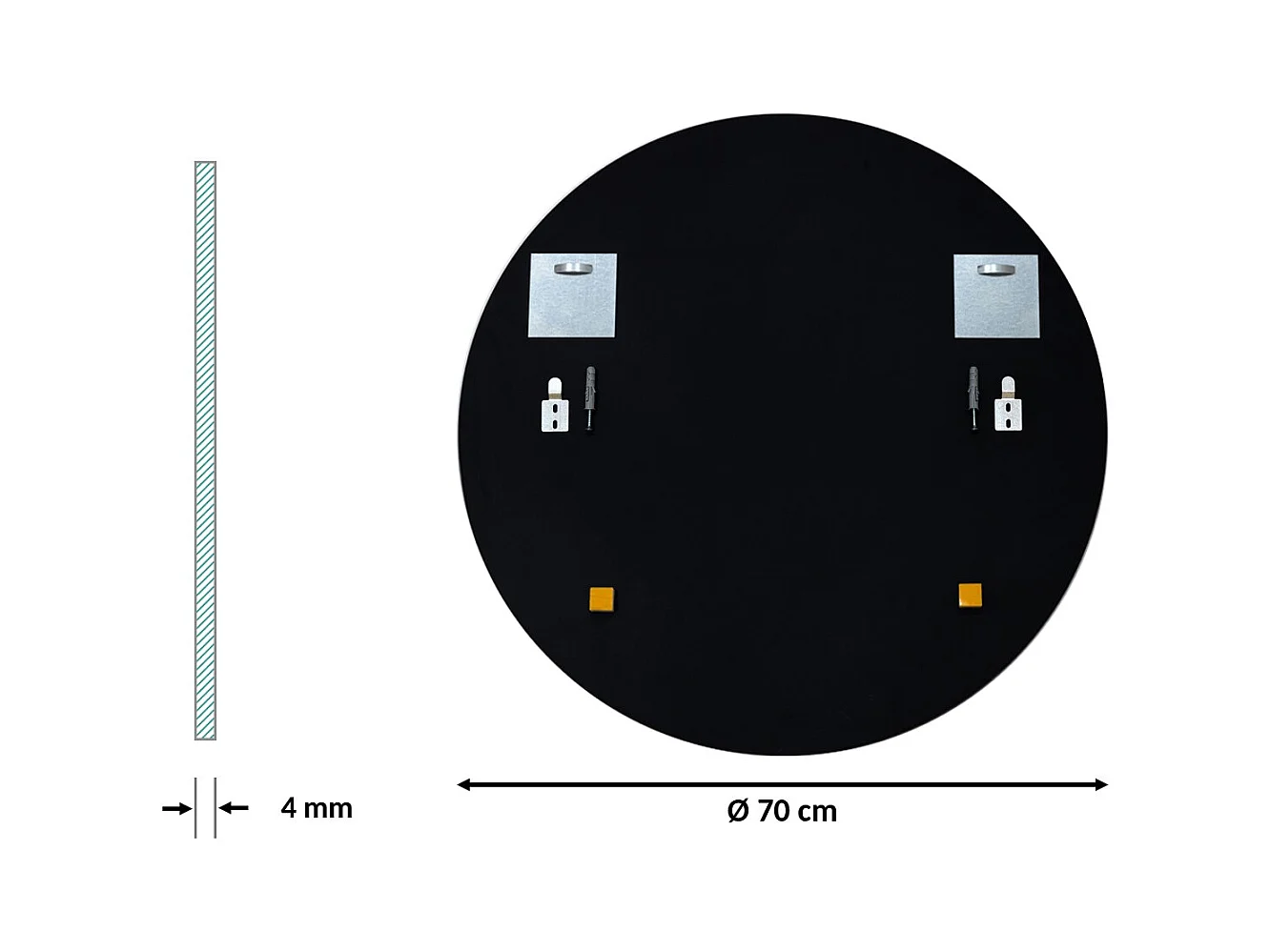 Miroir de salle de bain moderne en forme de cercle 70cm