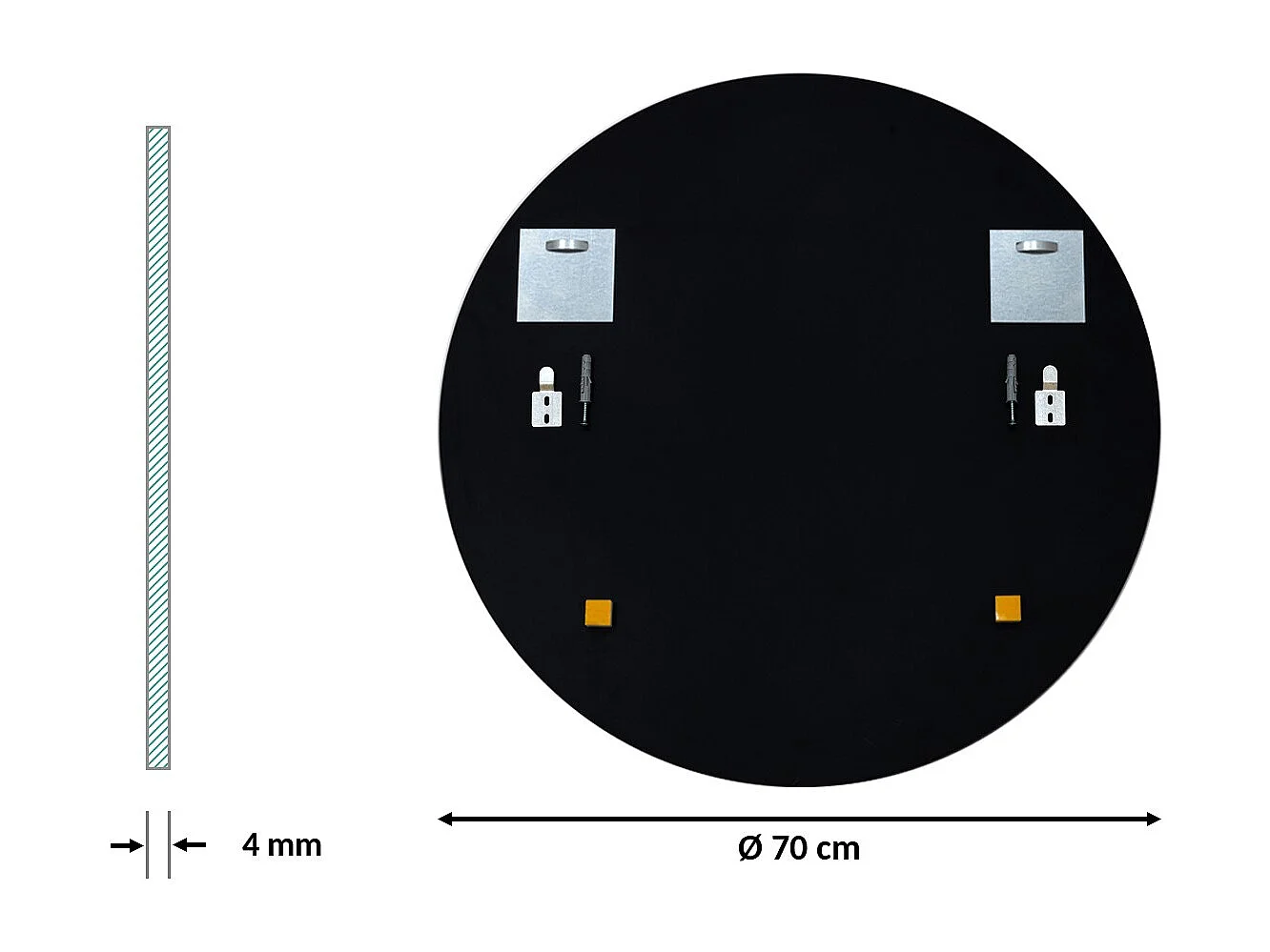 Miroir de salle de bain moderne en forme de cercle 70cm