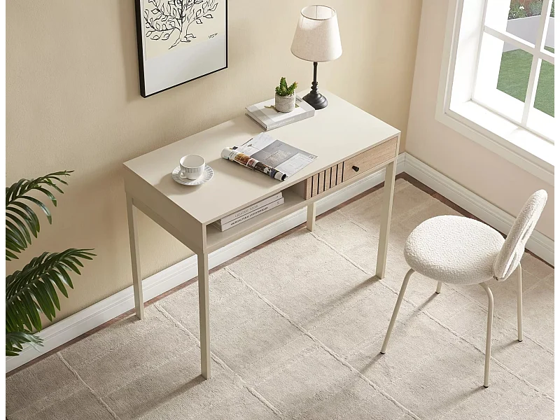 Bureau Frost/Tiroir/Blanc et Marron