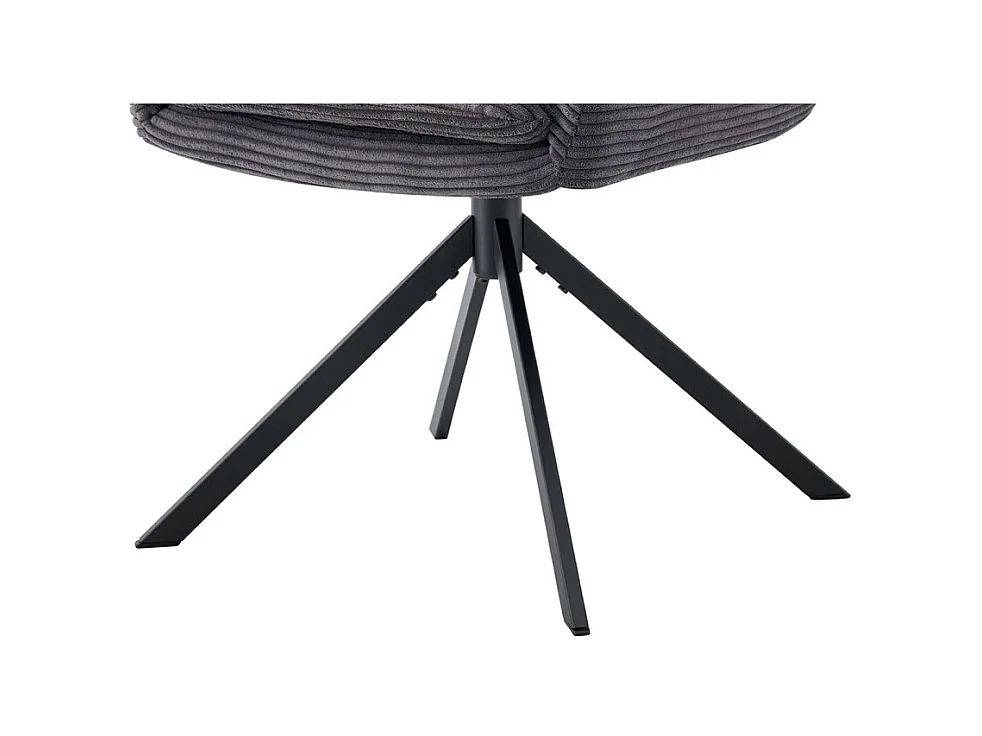 Lot de 2 fauteuils KAVIRA – Velours côtelé gris – Pieds métal – Avec accoudoirs – Design cocooning et élégant