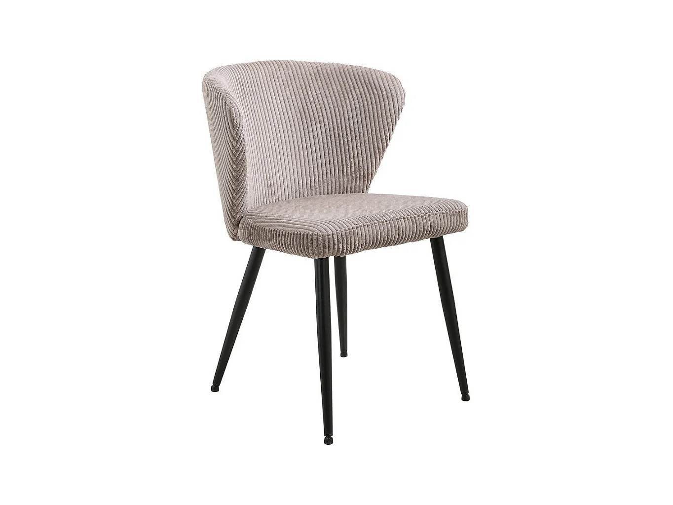 Chaise de salle à manger TORONTO – Velours côtelé sable – Pieds en métal noir – Style design