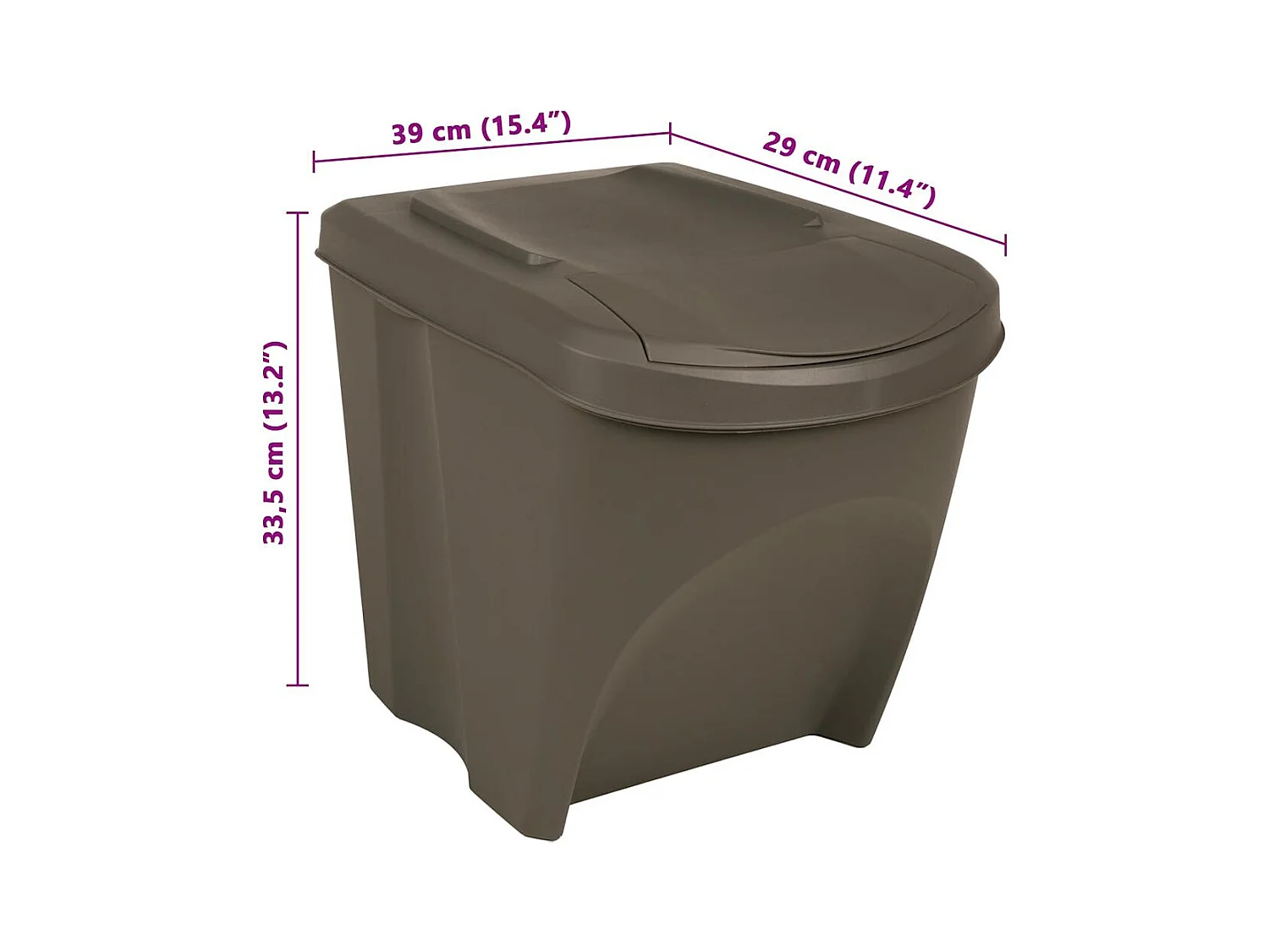 Contenitori per rifiuti impilabili 3 pezzi 75 L Polipropilene grigio 02_0043894