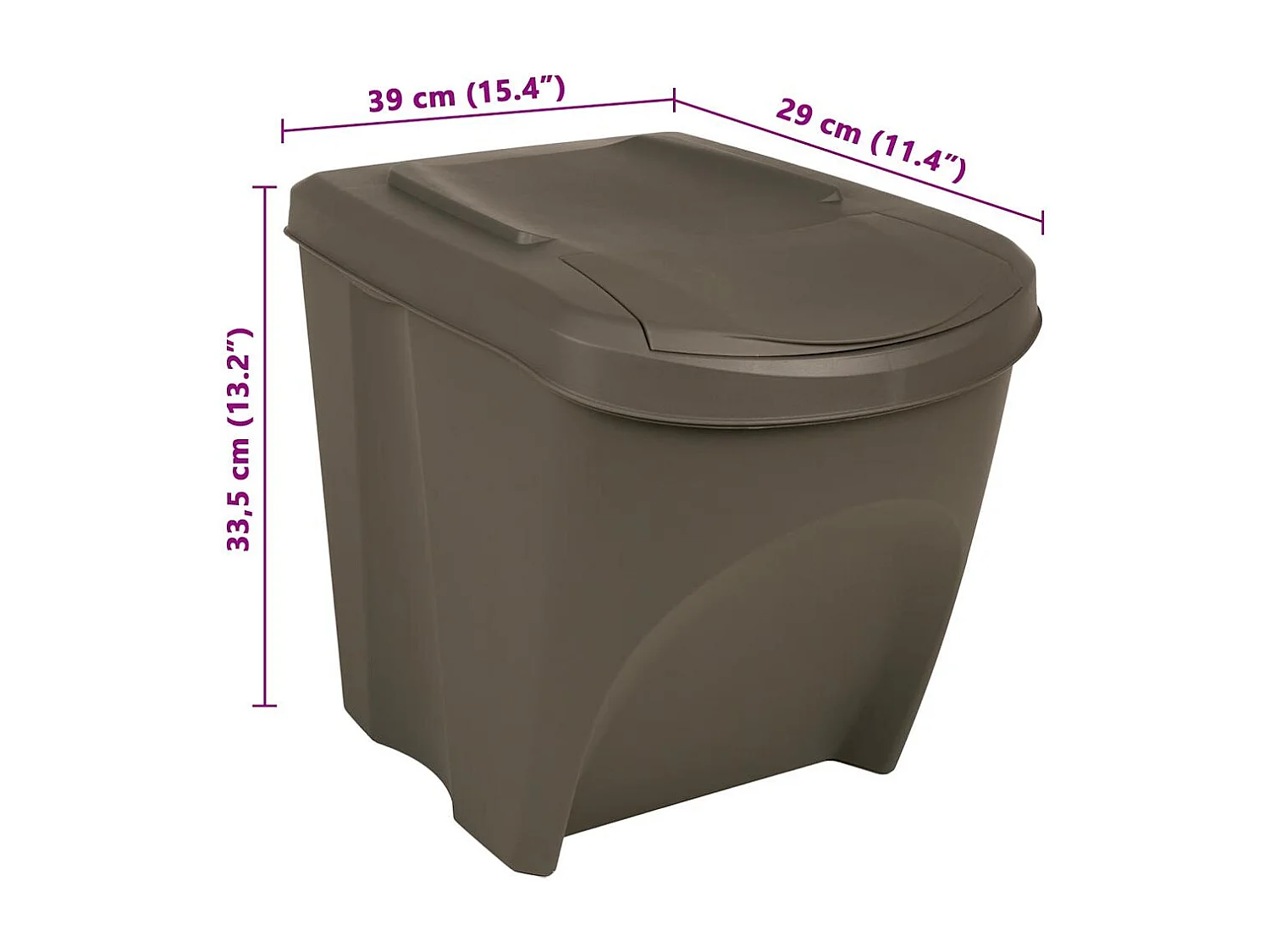 Contenitori per rifiuti impilabili 3 pezzi 75 L Polipropilene grigio 02_0043894