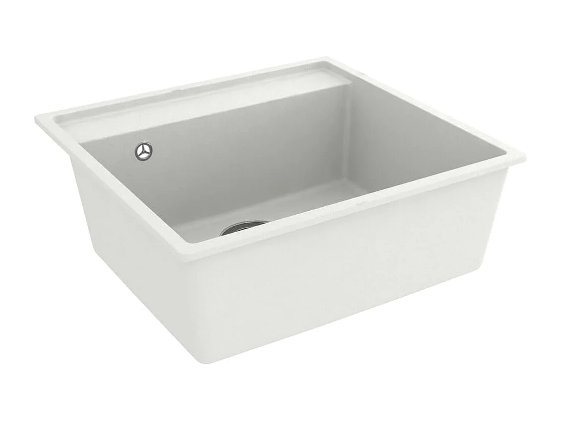 Lavello da cucina con foro troppo pieno 53 x 50 cm granito bianco 02_0002384