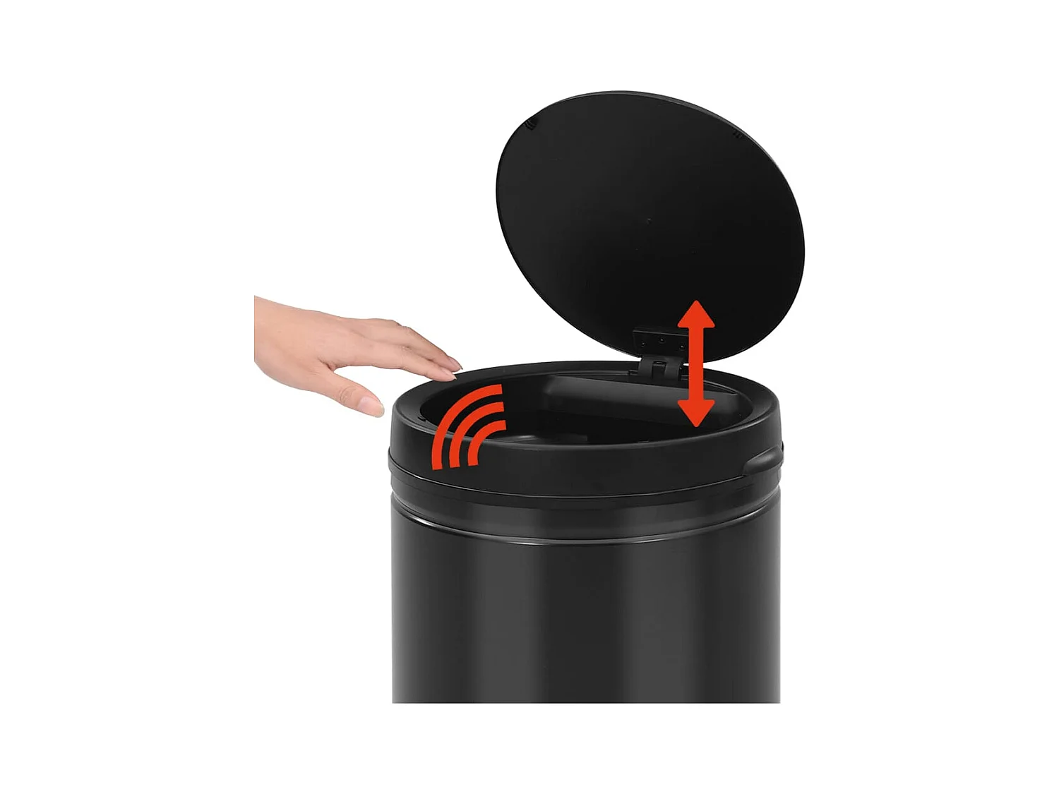 Pattumiera con sensore automatico 70 L acciaio al carbonio nero 02_0043843