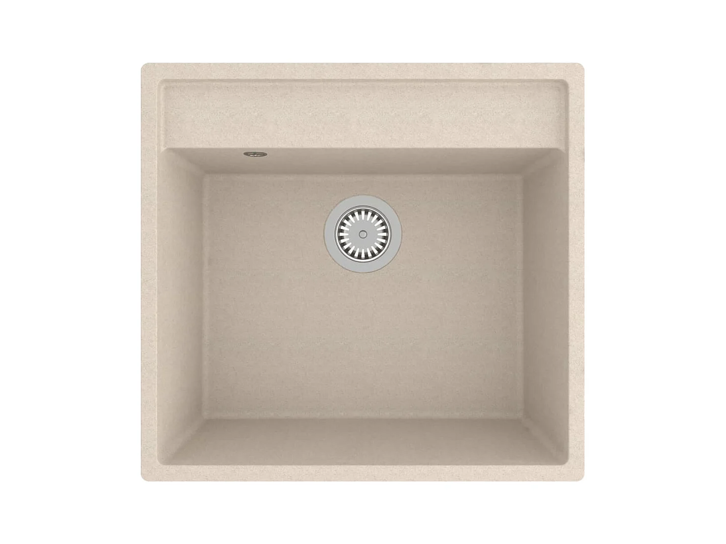 Lavello da cucina con foro troppo pieno in granito beige 02_0004371