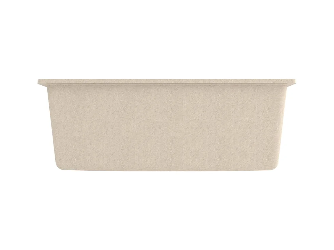 Lavello da cucina con foro troppo pieno in granito beige 02_0004371