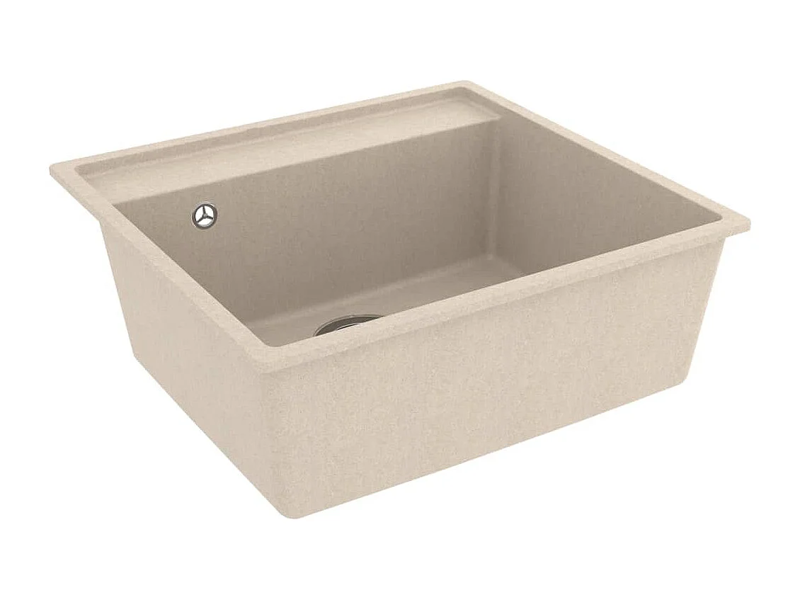 Fregadero de cocina con rebosadero de granito beige 02_0004371