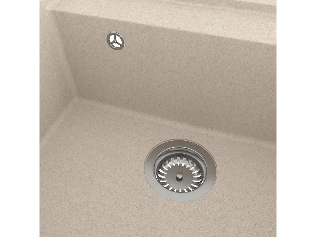 Fregadero de cocina con rebosadero de granito beige 02_0004371