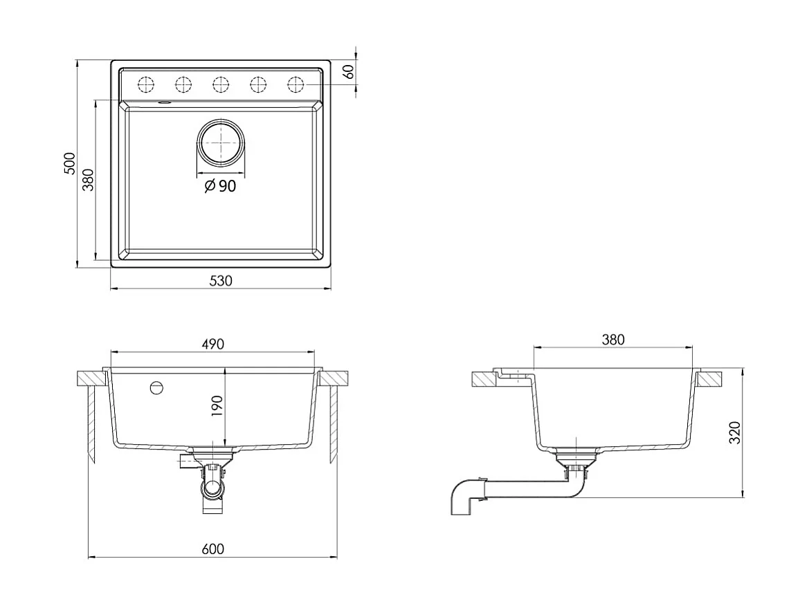 Fregadero de cocina con rebosadero de granito beige 02_0004371