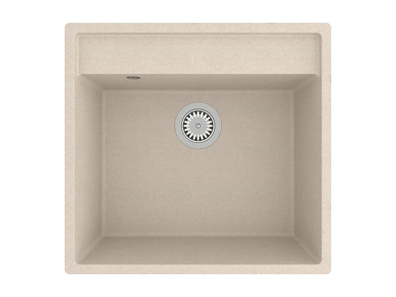 Lavello da cucina con foro troppo pieno in granito beige 02_0004371