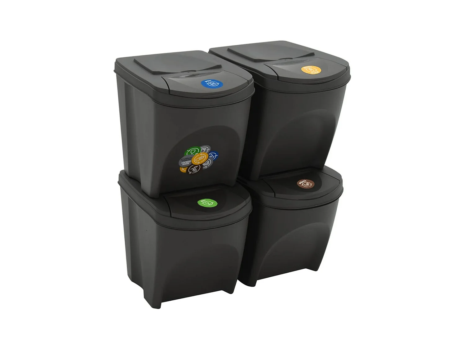 Poubelles à ordures empilables grise 39.2 x 29.3 x 33.5 cm 02_0043895