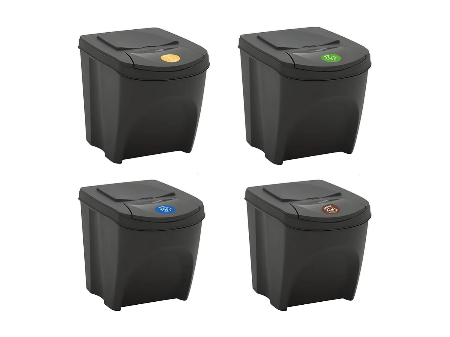 Poubelles à ordures empilables grise 39.2 x 29.3 x 33.5 cm 02_0043895