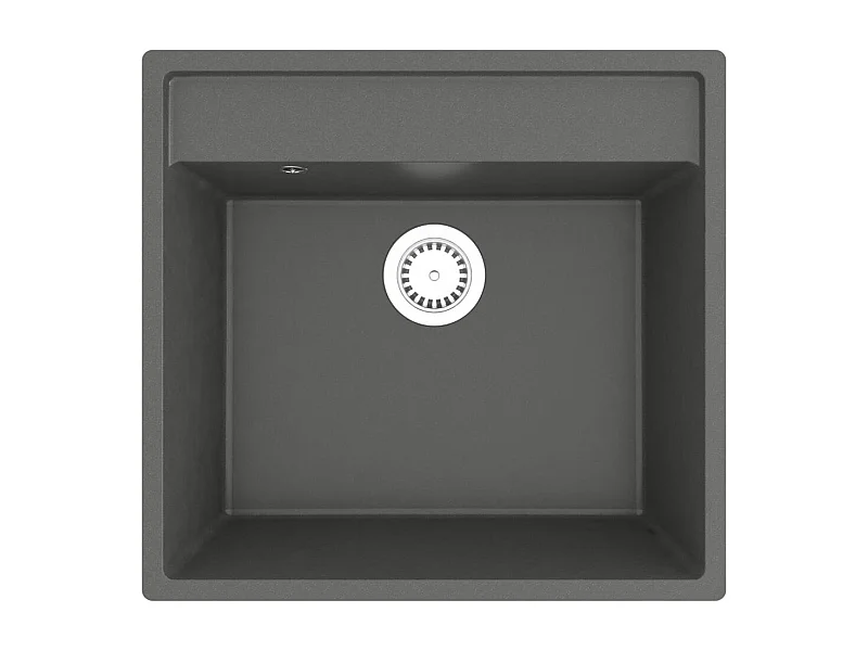 Fregadero de cocina con rebosadero 53x50 cm granito gris 02_0002382