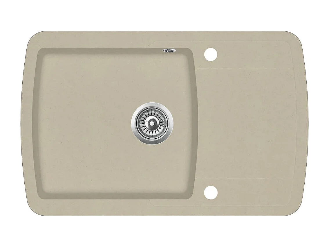 Fregadero de cocina de un seno 78 x 50 cm granito beige 02_0002337