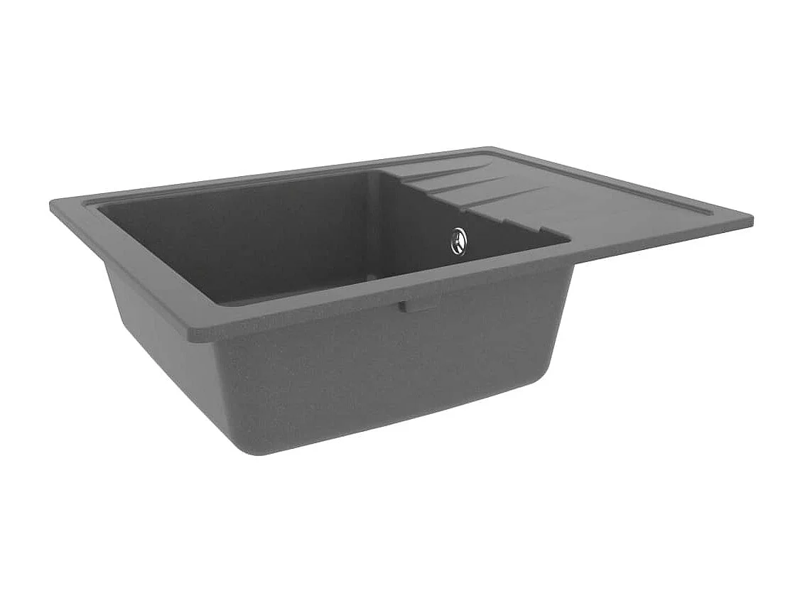 Fregadero de cocina con rebosadero 58x44 cm granito gris 02_0002422