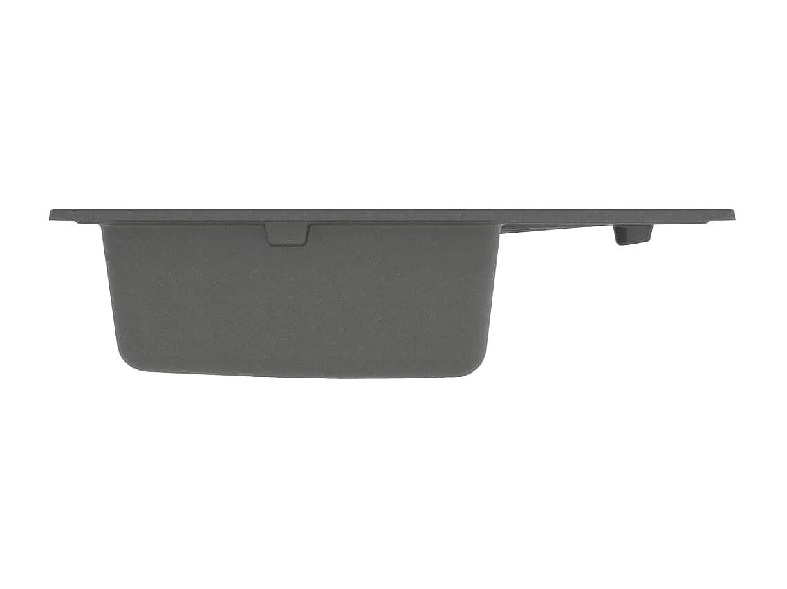 Fregadero de cocina con rebosadero 58x44 cm granito gris 02_0002422