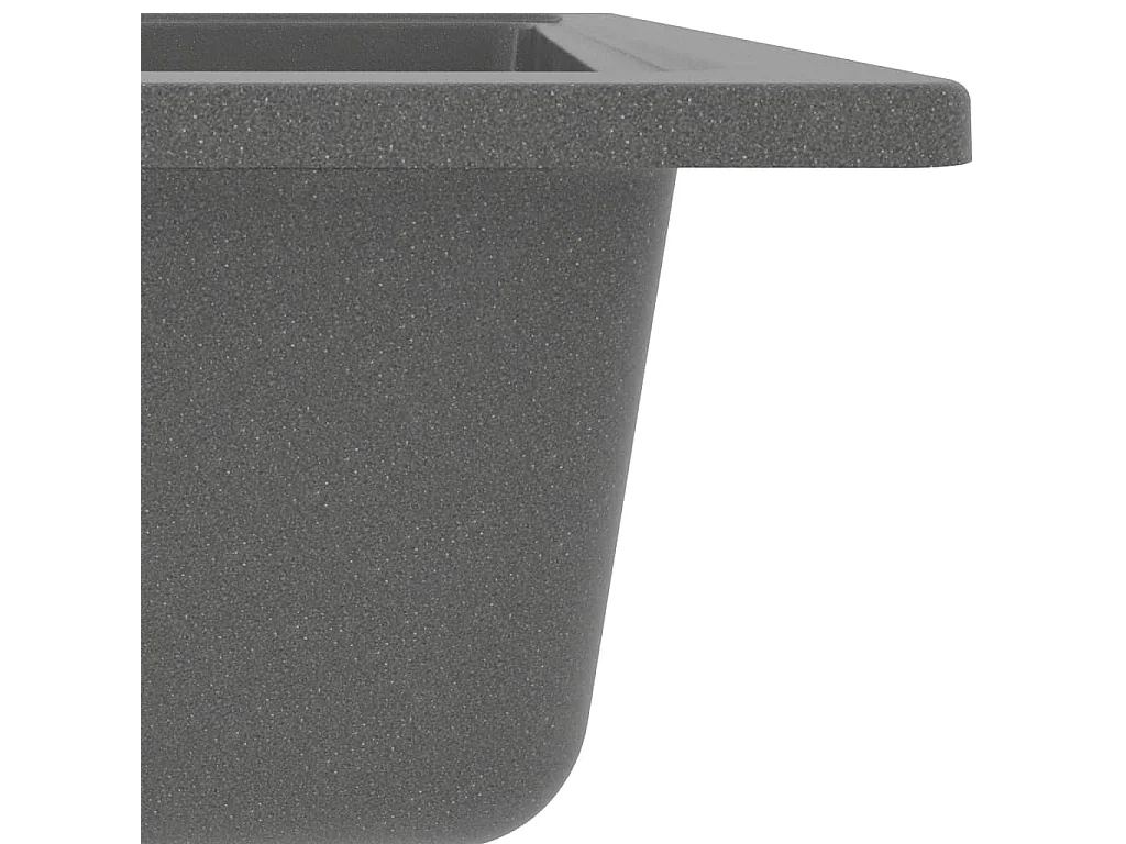Fregadero de cocina con rebosadero 58x44 cm granito gris 02_0002422