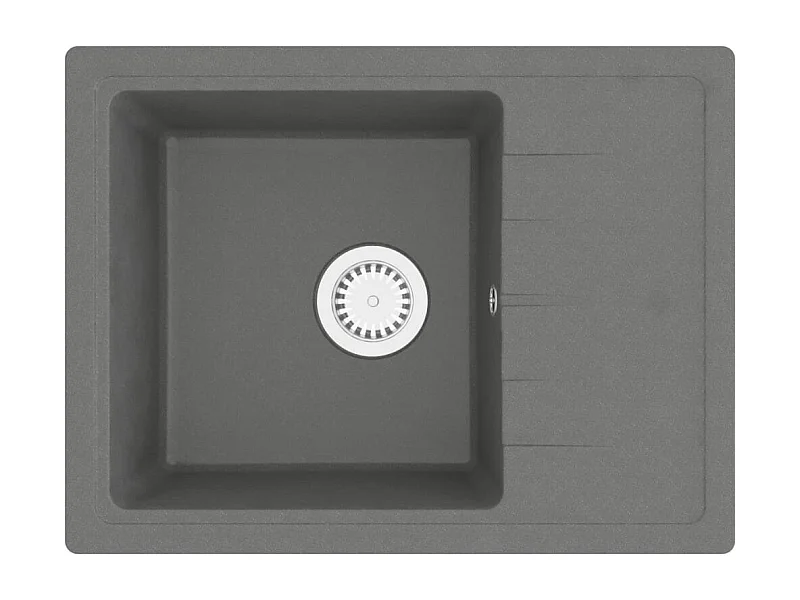 Lavello da cucina con foro troppo pieno 58 x 44 cm granito grigio 02_0002422