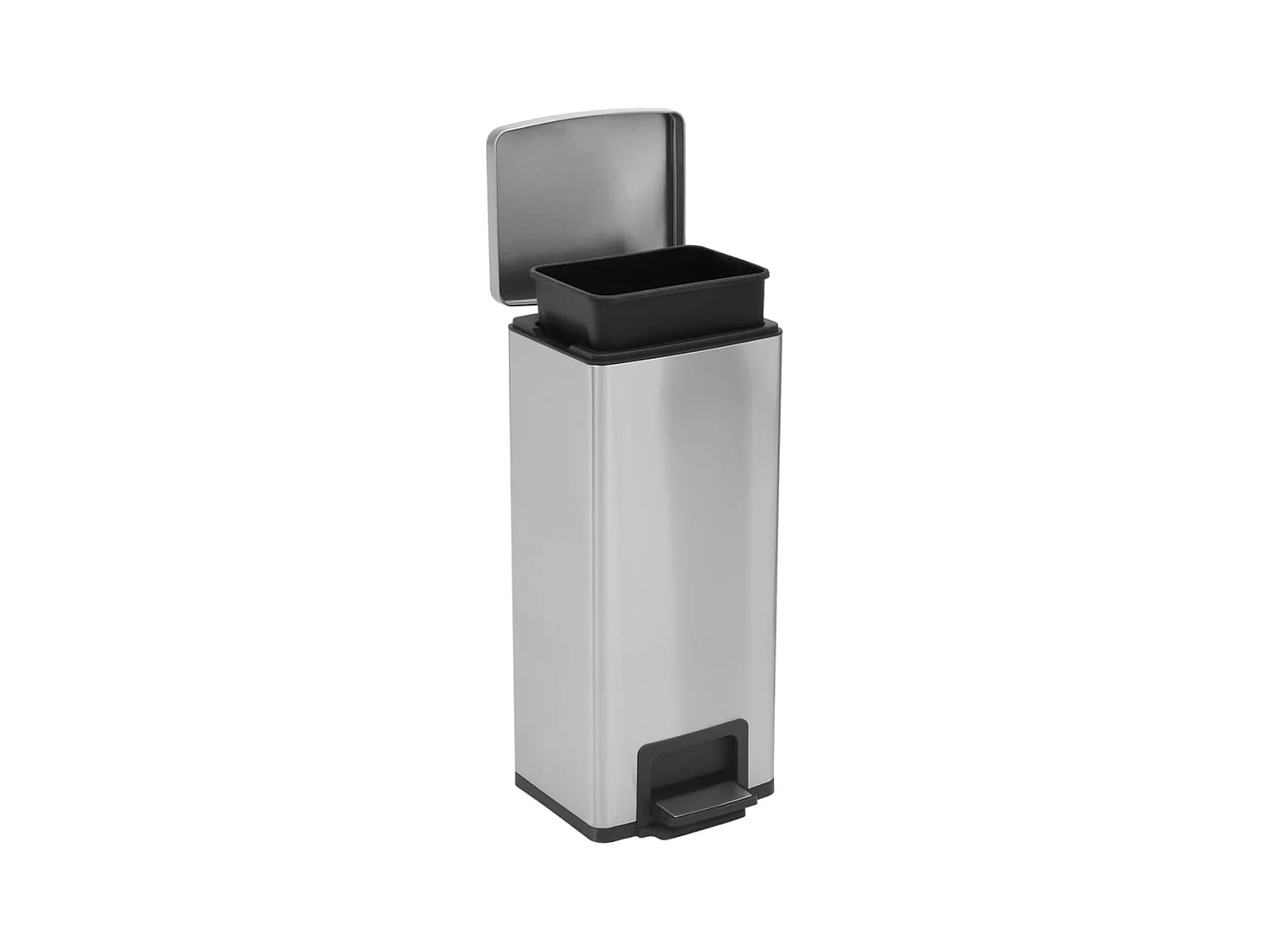 Pattumiera a pedale antimpronta 30 L Argento acciaio inox Argento 02_0043857