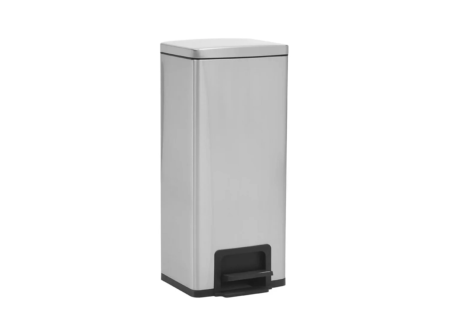 Lixeira com pedal anti-impressão digital 30 L Prata aço inoxidável Prata 02_0043857