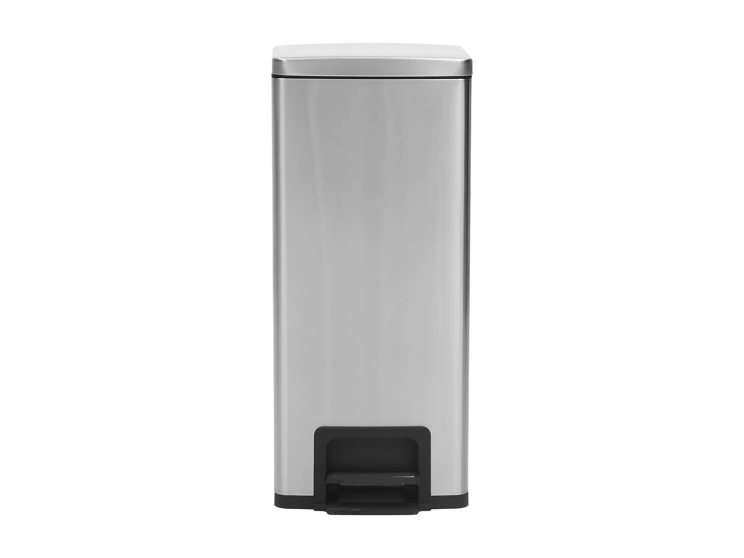 Lixeira com pedal anti-impressão digital 30 L Prata aço inoxidável Prata 02_0043857