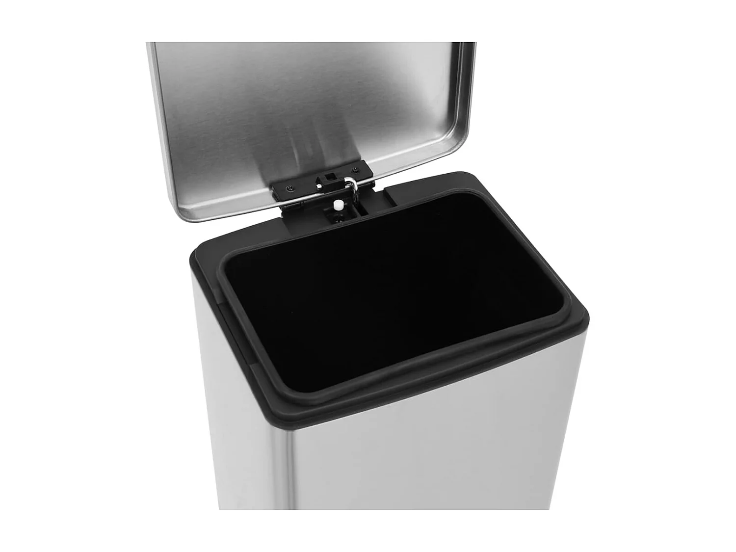 Lixeira com pedal anti-impressão digital 30 L Prata aço inoxidável Prata 02_0043857
