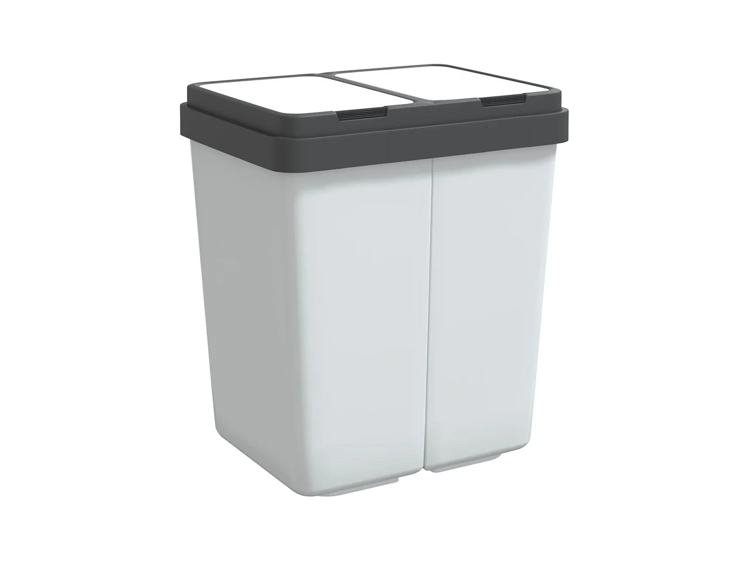 Poubelle double 2 x blanche 43.5 x 32.5 x 48.5 cm 02_0043840