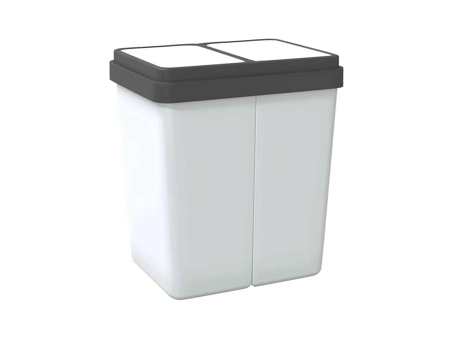 Poubelle double 2 x blanche 43.5 x 32.5 x 48.5 cm 02_0043840