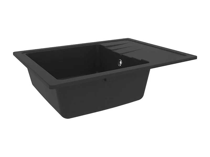 Fregadero de cocina con rebosadero 58x44 cm granito negro 02_0004360