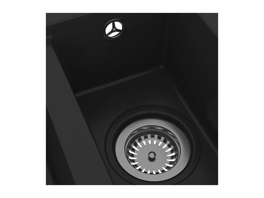 Pia de cozinha e dois lavatórios com furo transbordante 58 x 44 cm granito preto 02_0002405
