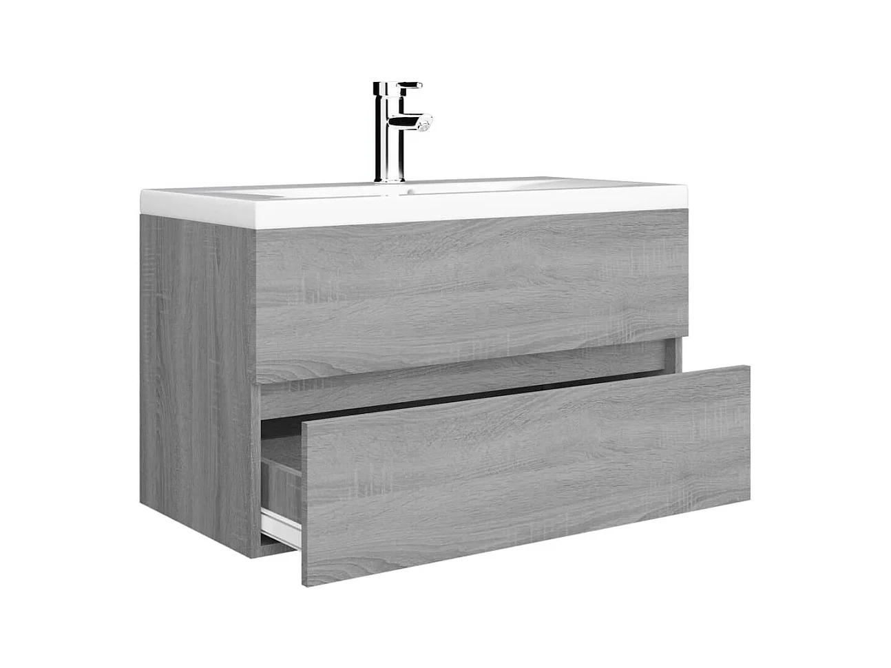 Base lavabo con vasca integrata 80 x 38,5 x 45 cm derivati ​​del legno grigio 02_0006878