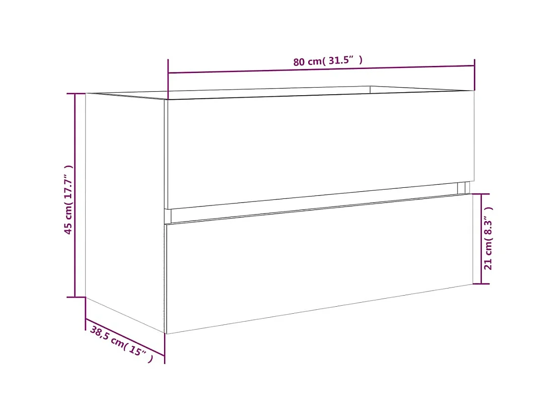 Base lavabo con vasca integrata 80 x 38,5 x 45 cm derivati ​​del legno grigio 02_0006878