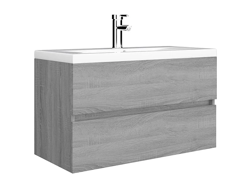 Móvel lavatório com lavatório integrado 80 x 38,5 x 45 cm madeira trabalhada cinza 02_0006878