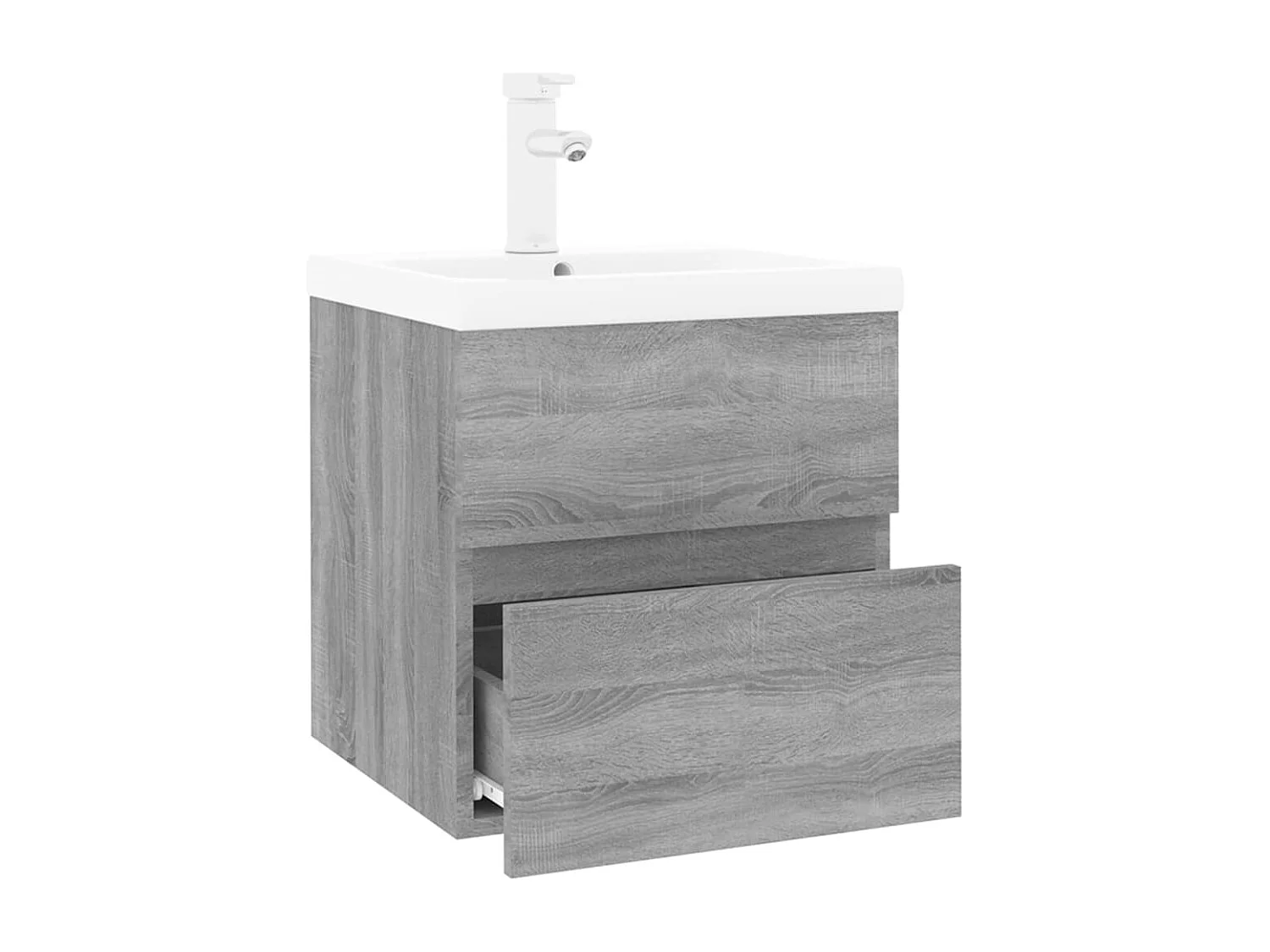 Móvel de pia Sonoma com lavatório integrado 41 x 38,5 x 45 cm madeira trabalhada cinza 02_0006886